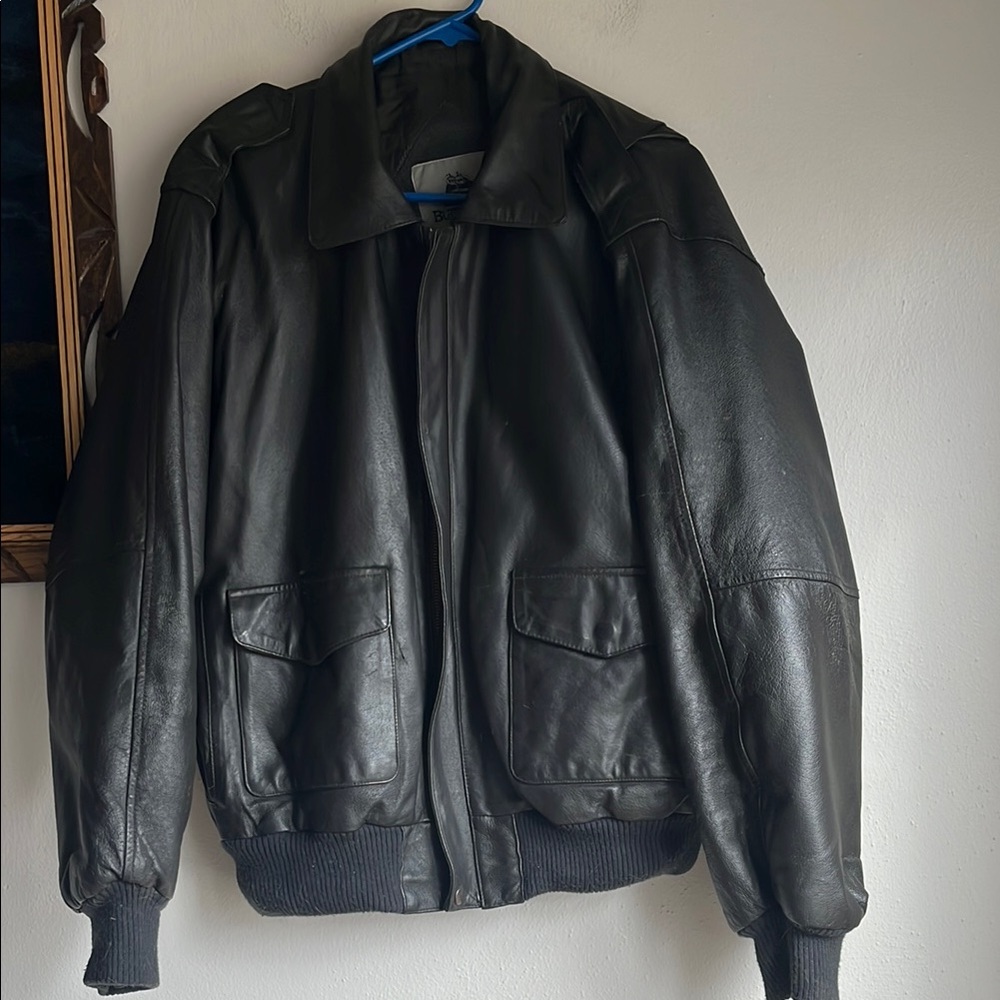 Vintage Men's Genuine Leather Bomber Black Leather Jacket